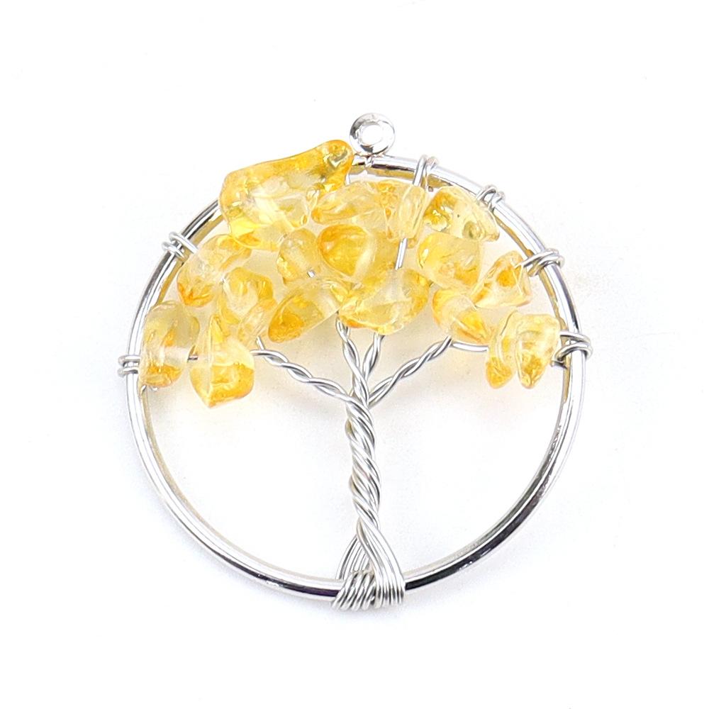 3Cm Tree Of Life Pendant Natural Crystal Gravel Fortune Tree Necklace Accessories N114