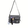 Unisex Couple'S Style, Badge-Decorated Release Buckle Square Multi-Pocket Bag with Strap, Suitable for Crossbody Or Shoulder Use
