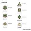 7 Pcs Green Golden Skull Metal Dice Solid Metal Polyhedral Dice Set Suitable for Role-Playing RPG Board Game Card Game