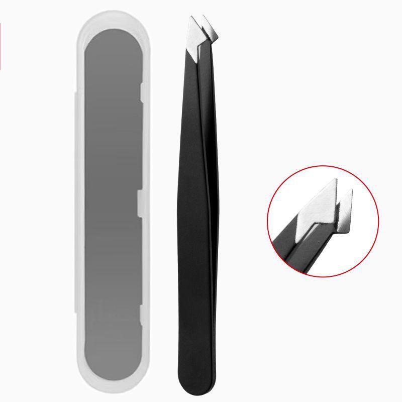 Stainless Steel Eyebrow & Beard Tweezers - Premium Plucking and Trimming Tool