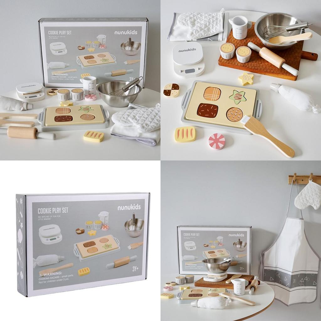 Kids Playset Baking With Wooden Kitchen Toy For Imaginative Cooking And Learning