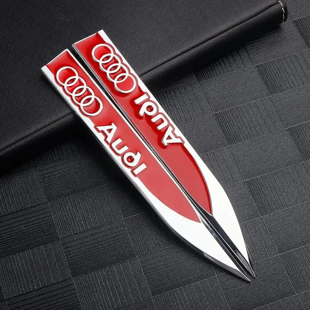 G6 2PCS Car Left Right Wing Side Fender Sticker Auto Emblem Decoration for QQ5 Sline TT A6 C6 A5 A4 B8 B6 A3 A8 A2 A1 Q3 Q5 Q7 RS