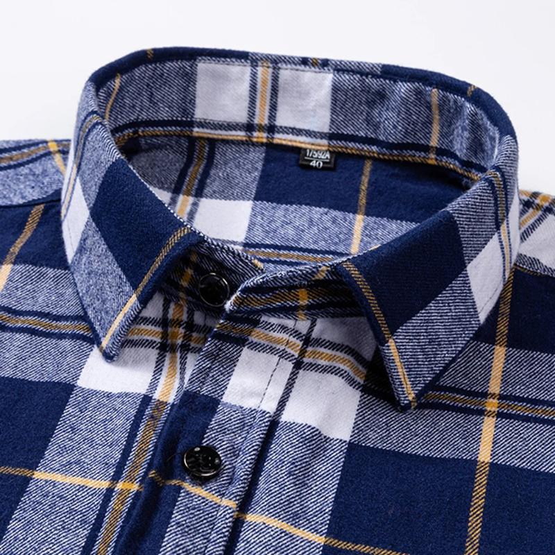 11XL / 160KG Flannel Shirts Men Large Size Plaid Long Sleeve 100% Cotton Checked Elegant Shirts Man Casual Clothes Plus Oversize