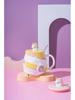 Ceramic Unicorn Mug - Rainbow Spiral Coffee Cup with Lid & Spoon, Cute for Girls
