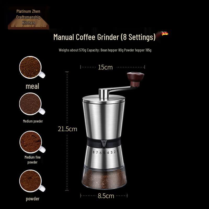 Portable Hand-crank Coffee Grinder with Ceramic Burr