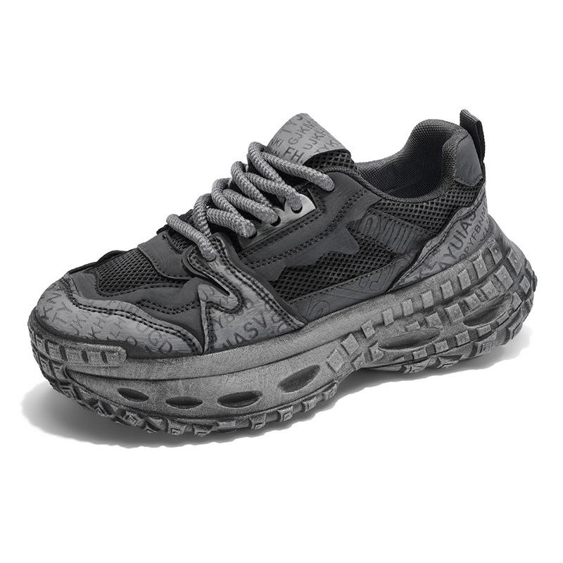 Mesh platform sneakers men's summer 2025 new breathable casual teen dad shoes wipe old running shoes