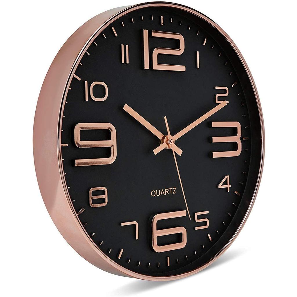 Leise Stumm Batteriebetrieben Nicht-tickend Leise Dekorative Wanduhr mit Verdicktem Kunststoffrahmen Glasabdeckung für Wohnzimmer