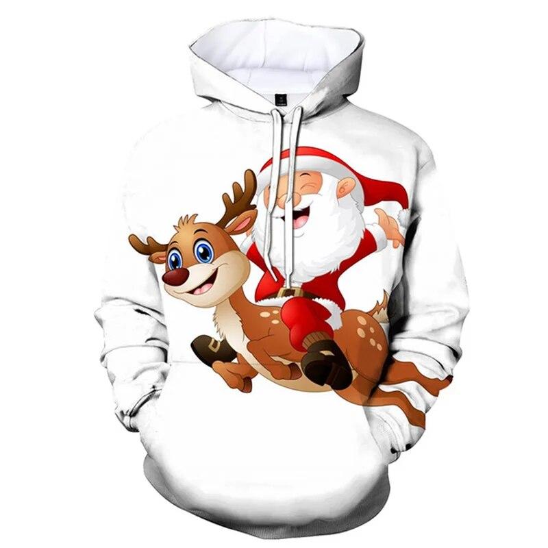 Pop 3D Christmas Tree Snowman Xmas Printing Hoodies For Men Children Fashion Funny Hooded Hoody Women Cute Harajuku Hoodie Tops