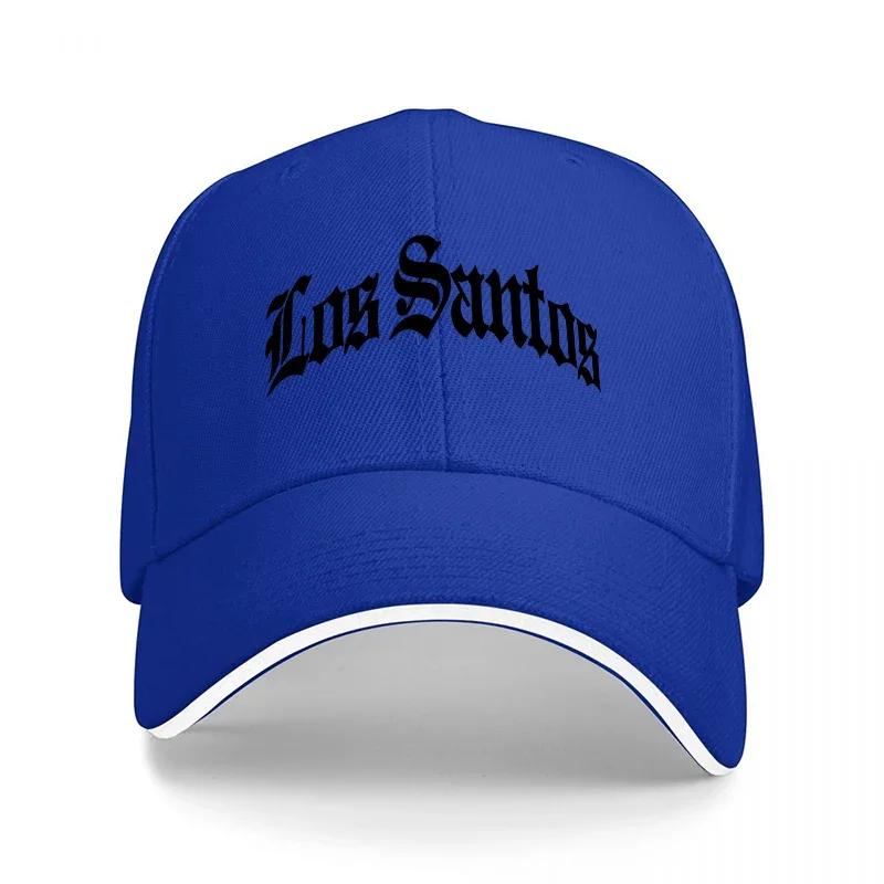 Los Santos Schwarze Baseballkappe Klassischer Streetstyle Gesticktes Logo Verstellbare Snapback-Kappe für Urbane Mode-Enthusiasten