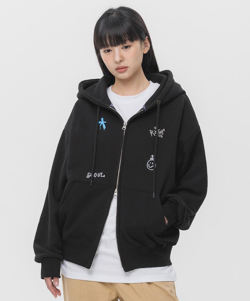 Alvinclo Outsider Two-Way Zip-Up Hoodie Azh297 (2 Colors)