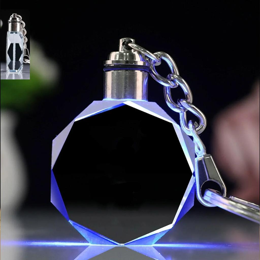 1PCS Free Personalized Gift Glow Keychain Gift with LED Light Love Family Holiday Commemorative Pendant Photo Keyring