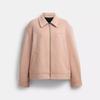 Zip Front Wool Jacket Blush