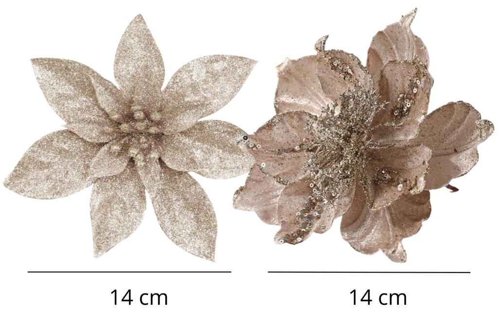 Gwiazda Betlejemska Na Choinkę Kwiaty 6Szt Różowo-Szampańska [Se-Gb20]