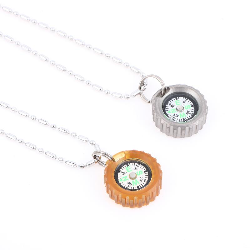 3in1 PEI Compass Pendant Necklace EDC Directional Outdoor Tool Portable for Adventure Gear
