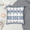 Geometric Shaped Blue Doodles Pillowcase Cushion Cover Geometric Ink Blue Throw Pillow Case Cover Home Zipper 40*40Cm