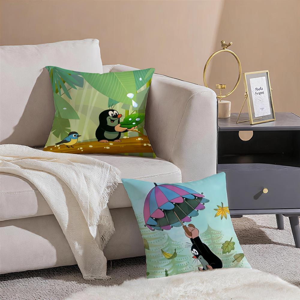 Süßer Cartoon Der kleine Maulwurf Animation Kissenbezug Kissenhülle Kurzer Plüsch Versteckter Reißverschluss Raum Sofa Kissenbezug