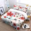 Red flowers with black leaves Print Bedding Set 1 Duvet Cover 2 Pillowcases for Adult and Children Luxury Gift Full Size