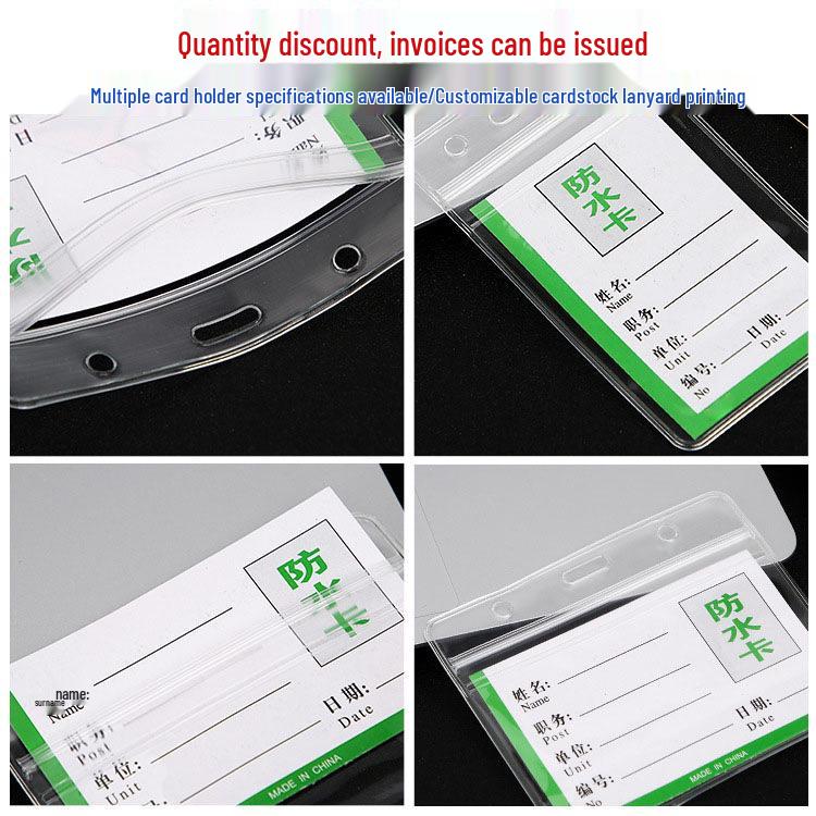 Wodoodporny Przezroczysty PVC Etui na Kartę ID ze Smyczą dla Studentów