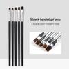 Nail Art Gel Brush Set - 5 Black Handle Brushes for French Gel Nails