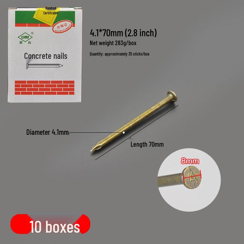 High Hardness Cement & Steel Nails: Durable Wall & Woodworking Nails, Round Nails & Decorative Hooks for Concrete and More