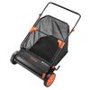 Push Lawn Sweeper, 66 cm Leaf & Grass Collector with 7 cu. ft. Hopper Bag, Adjustable Brush Height & Spinning Brushes, Heavy Duty Yard Sweeper with