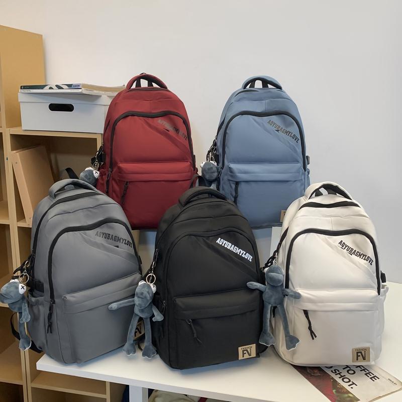 Женский однотонный школьный рюкзак — фото 11