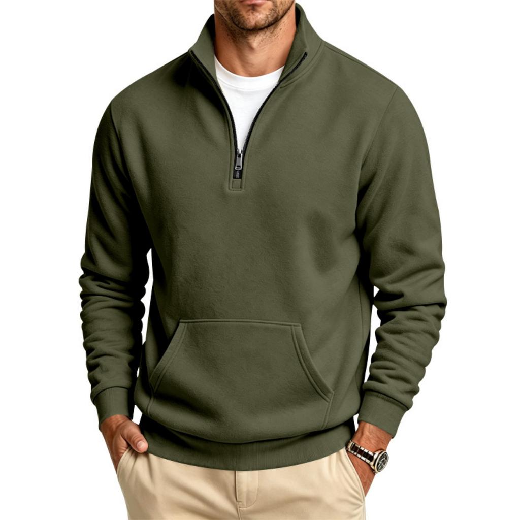 Men's Casual Half Zip Sweatshirt with Stand Collar for Everyday Wear