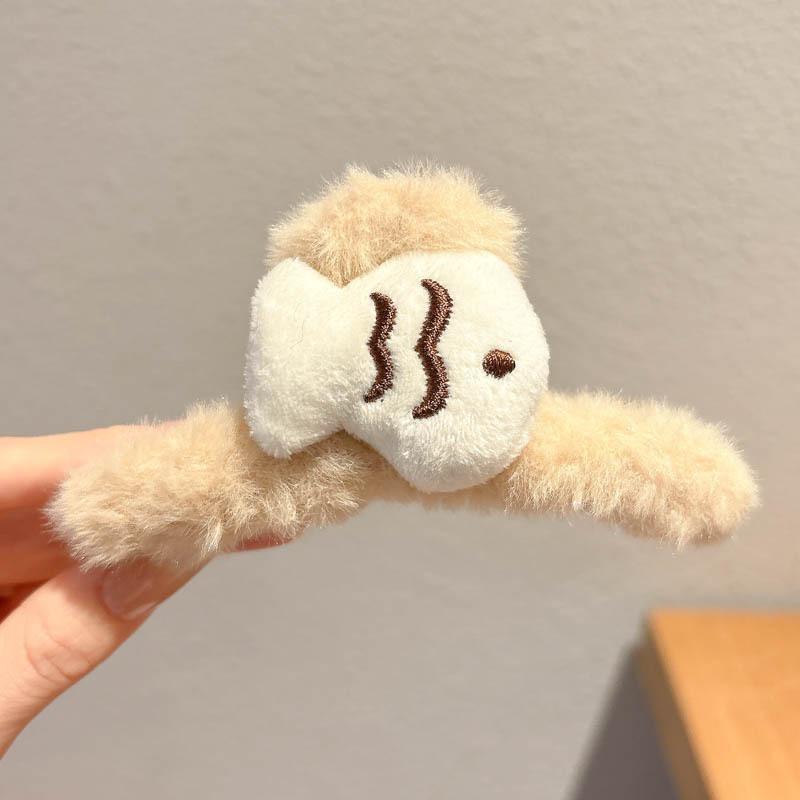 Fashion Elegant Plush Grab Clip Women's Large Hair High-end Sense Clip Hairpin Autumn and Winter Back Head Shark Clip Hairpin Headwear