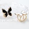 Butterfly Gold Rhinestone Silk Scarf Buckle: High-End Luxury Knotting Accessory