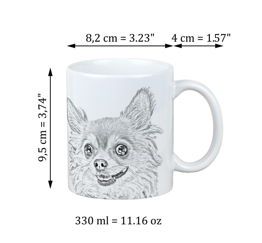 Chihuahua Long-haired - Cup with a Dog, Cute Cup with Graphics, a Gift with Your Photo from the Art-Dog Brand