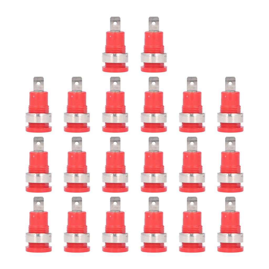 20Pcs Banana Socket 4mm Strong Connectivity Corrosion Resistance Good Performance Electrical Test AccessoriesRed