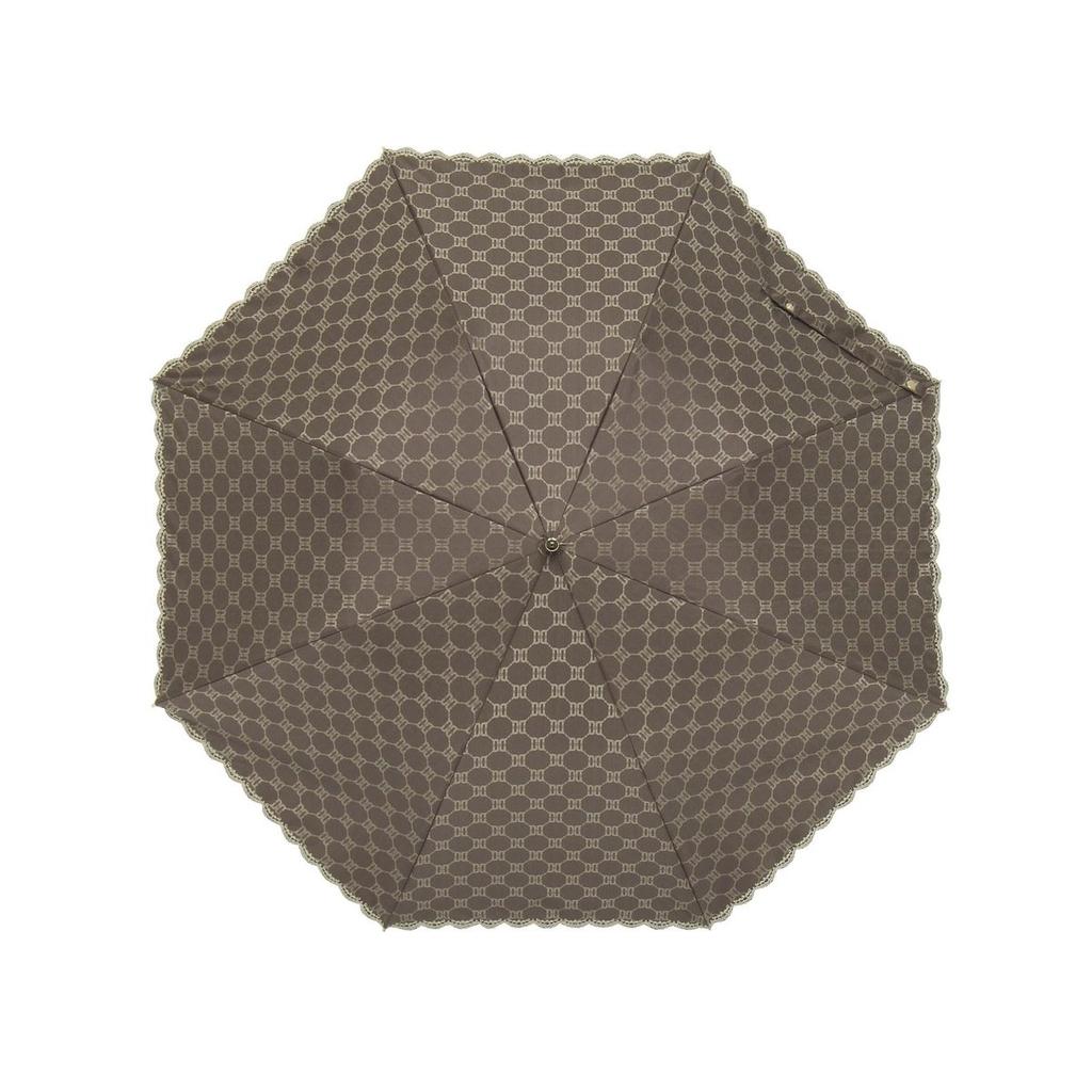 DAKS Folding Umbrella Sun Umbrella All-Weather UV Protection 99.99% Blackout Heat Shield Lightweight Jacquard Embroidery Brown Made in Japan
