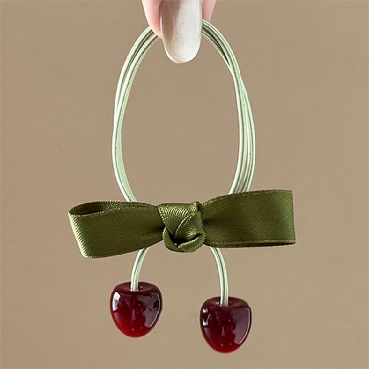Stylish Cherry Hair Bands and Hair Clip For Children High Elasticity And Softness Hairpieces For Everyday Use