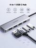 UGREEN Hub with USB 60cm or 5Gbps Data LED Power Supply Compatible with USB Flash and Low Power Compatible with and More USB-C Hub, 4-Port Type-C 3.0