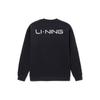 Li-Ning Lingzhi Series Logo Print Loose Round Neck Pullover Sweatshirt Men Tops Black AWDRF49-1