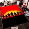 Sunset Cowboy Silhouette Artwork Rug Non-slip Rug Suitable for Living Room and Bedroom Sofas Sofas.