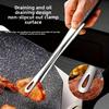 2pcs stainless steel multi-purpose food tongs, heat-resistant. Ideal for BBQ, baking, camping and daily kitchen use.