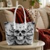 Gothic Skull Pattern Tote Bag Casual Daily Shoulder Handbag for Street Style Trendy Outdoor Use