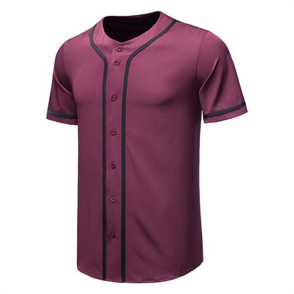 Herren Casual Mode Rundhals Kurzarm Hemd - Herren Baseball Sport Atmungsaktives Oberteil
