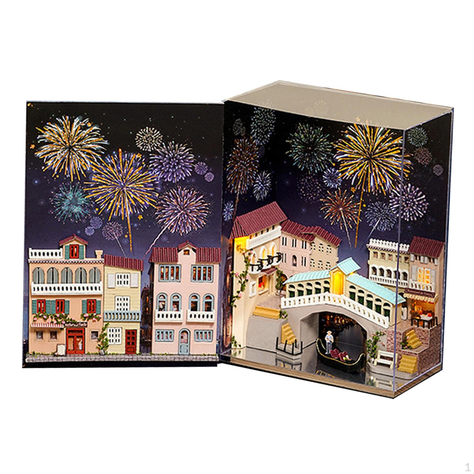 

Наборы подставок для книг «сделай сам», модель кукольного дома, 3D деревянная головоломка, творческая комната, ремесло ручной работы для City