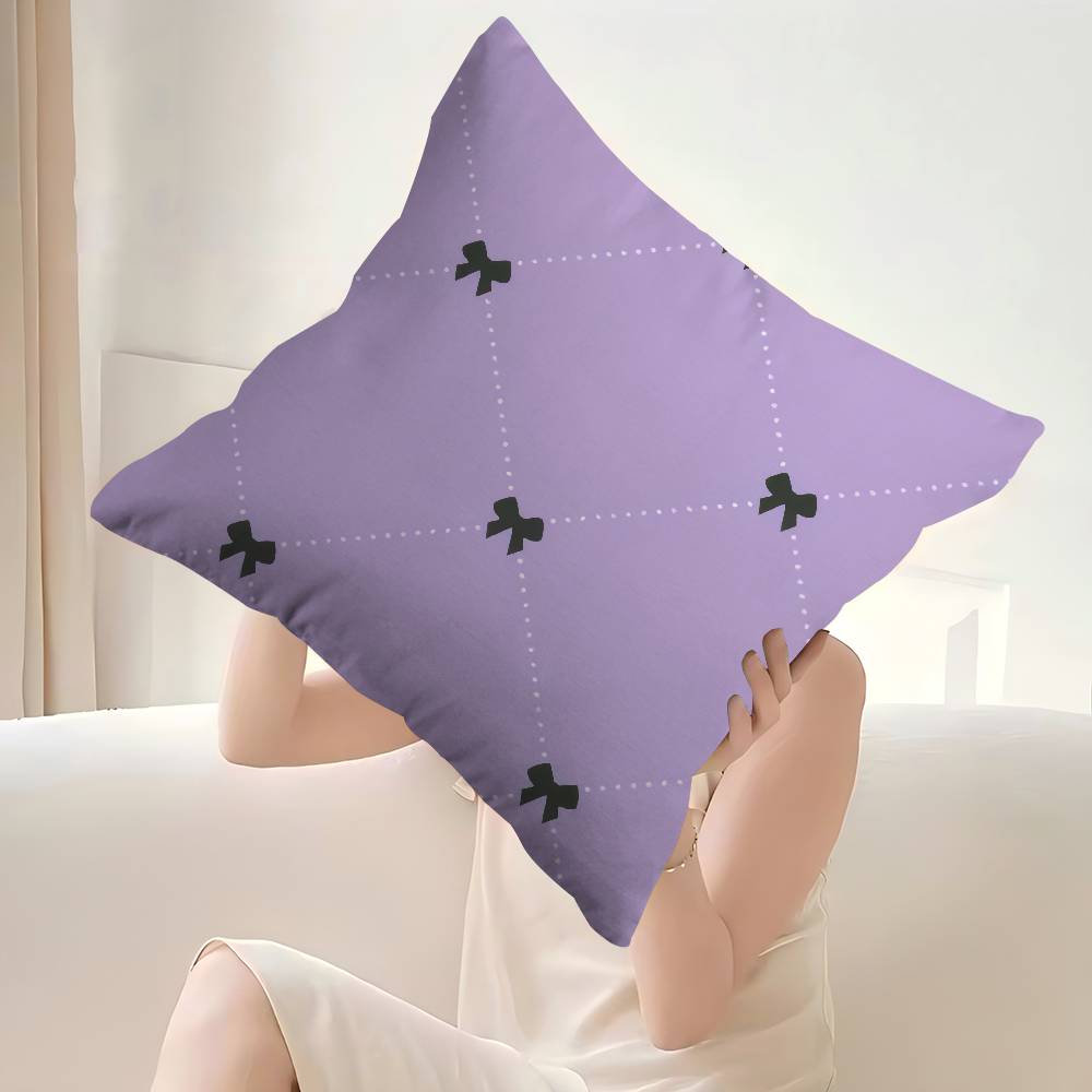 BEAUTY Purple Bow  Personalized Pillow Dust Cover Bedroom Kids Party Decoration Pillowcase Birthday Children Gift