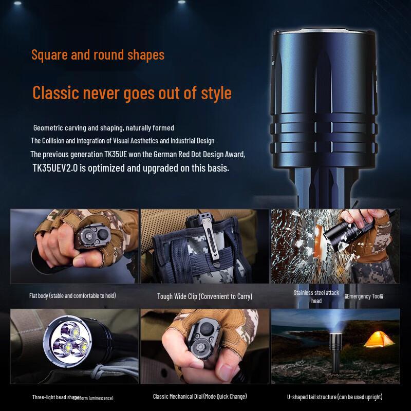Fenix TK35UE V2.0 High-Performance Rechargeable Flashlight