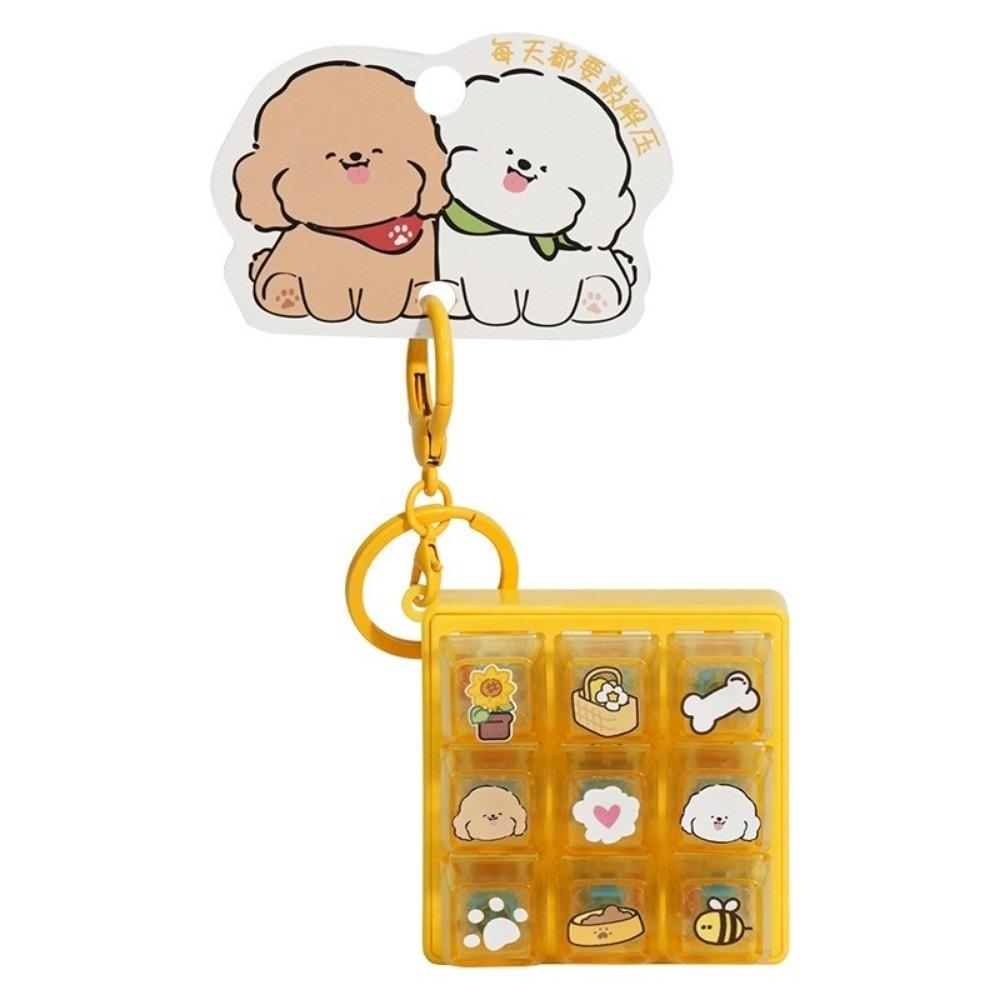 Stress Relief 9 Keys Fidget Keychain Cartoon Keyboard Clicker Keychain Student Gift