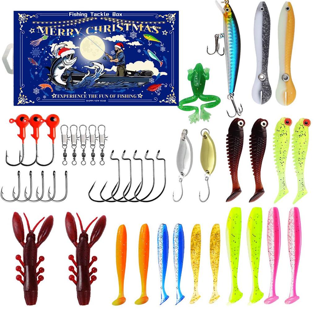 Creative Christmas Fishing Lure Set: Freshwater Trout, Bass & Salmon Hard Baits with Hooks