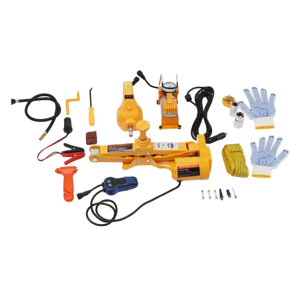 Electric Car Jack Kit 12V Portable Scissor Lift Jack Car Repair Tool with Electric Impact Wrench Tir