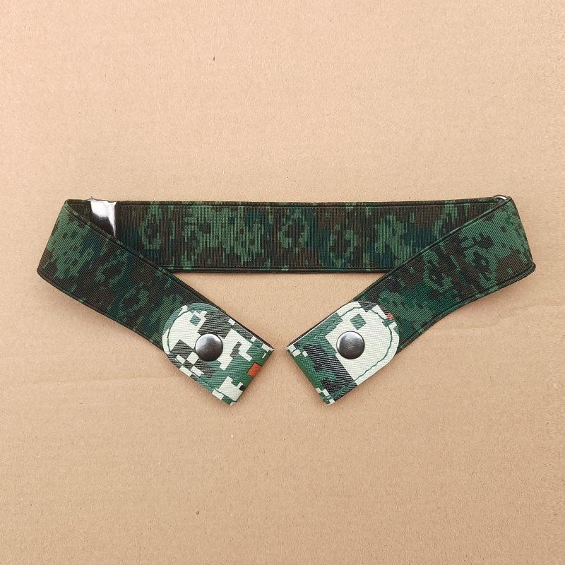 Military Training Elastic Camouflage Belt Trousers Belt for Men and Women Teenagers College Students Universal Belt Junior High School Students Canvas