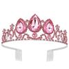 Rhinestone Crown Hair Accessory for Girls - Teardrop Design Headband Clip