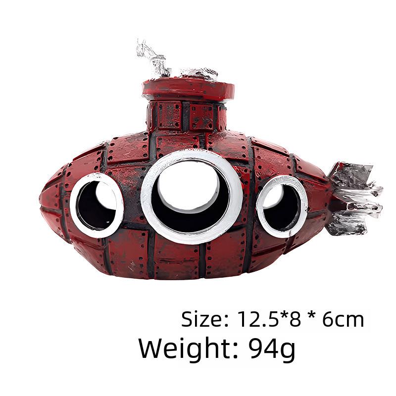 Xiaohongshu Aquarium PVC Submarine-Themed Hiding Decor for Fish and Shrimp Tanks