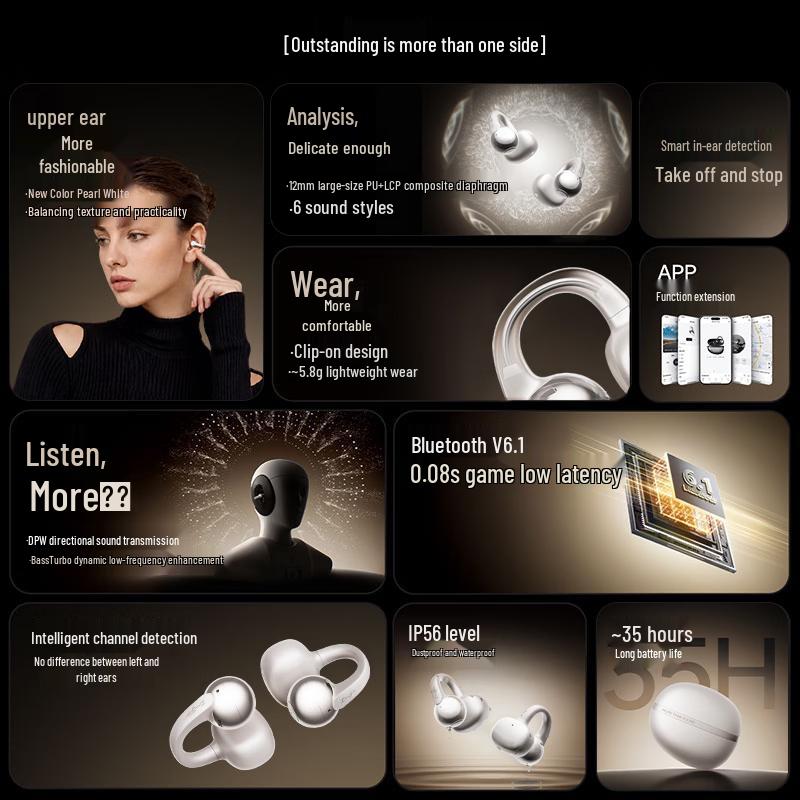 Edifier Auro Clip Open-Ear Bluetooth Earphones