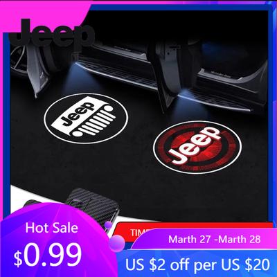 For Jeep HD Led Welcome Light Car Door Projector Lamps For Jeep Renegade Compass Grand Cherokee Wrangler Patriot Rubicon